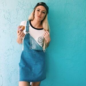 Topshop Denim Overall Dress